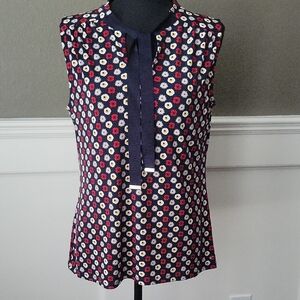 Tommy Hilfiger Navy Sleeveless Floral Tie-Front Camisole